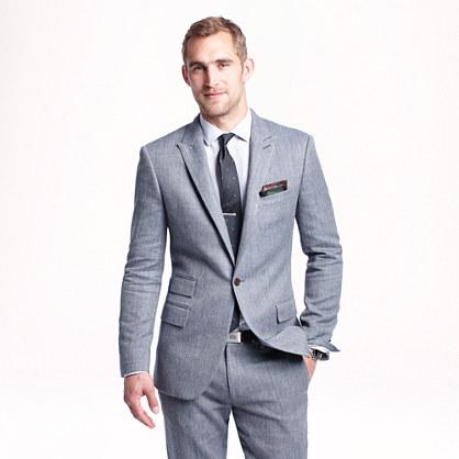 J.Crew Ludlow suit jacket in herringbone Italian cotton-silk