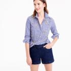 J.Crew Collection Thomas Mason&reg; top in embellished gingham
