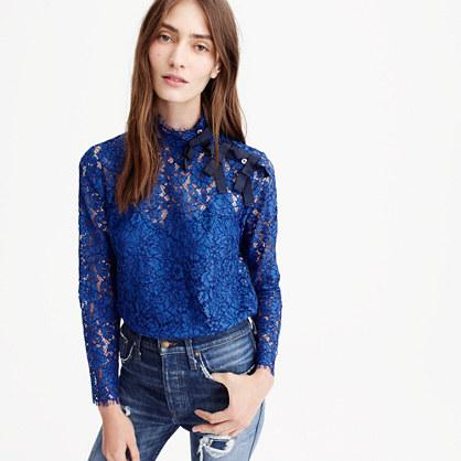J.Crew Mockneck top in floral lace