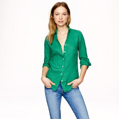 J.Crew Tall perfect shirt in linen