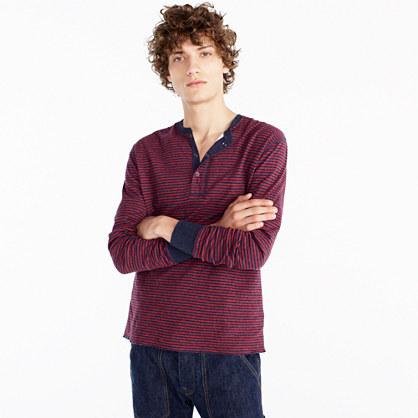 J.Crew Double-knit henley in stripe