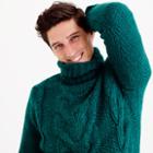 J.Crew Italian wool cable turtleneck sweater