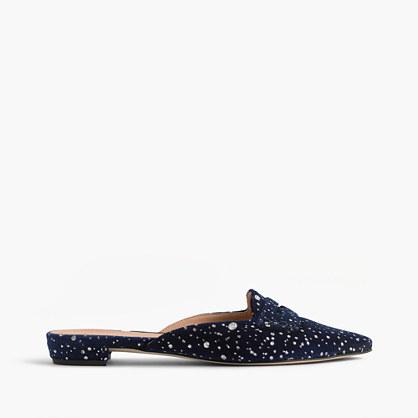 J.Crew Glitter speckled velvet loafer mules