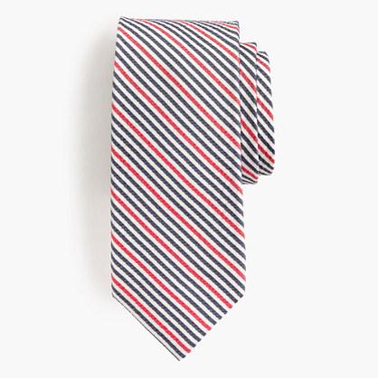J.Crew Italian silk tie in seersucker