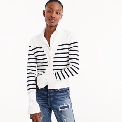 J.Crew Cropped lightweight cardigan in stripe