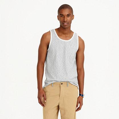J.Crew Textured cotton tank top in grey stripe