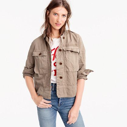 J.Crew Petite garment-dyed safari shirt jacket