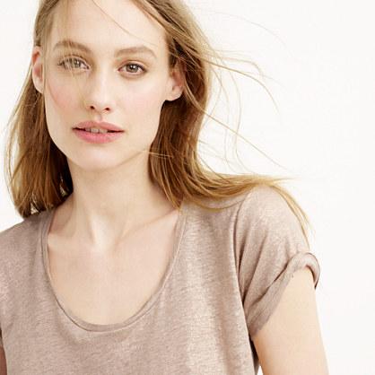 J.Crew Metallic linen scoopneck T-shirt