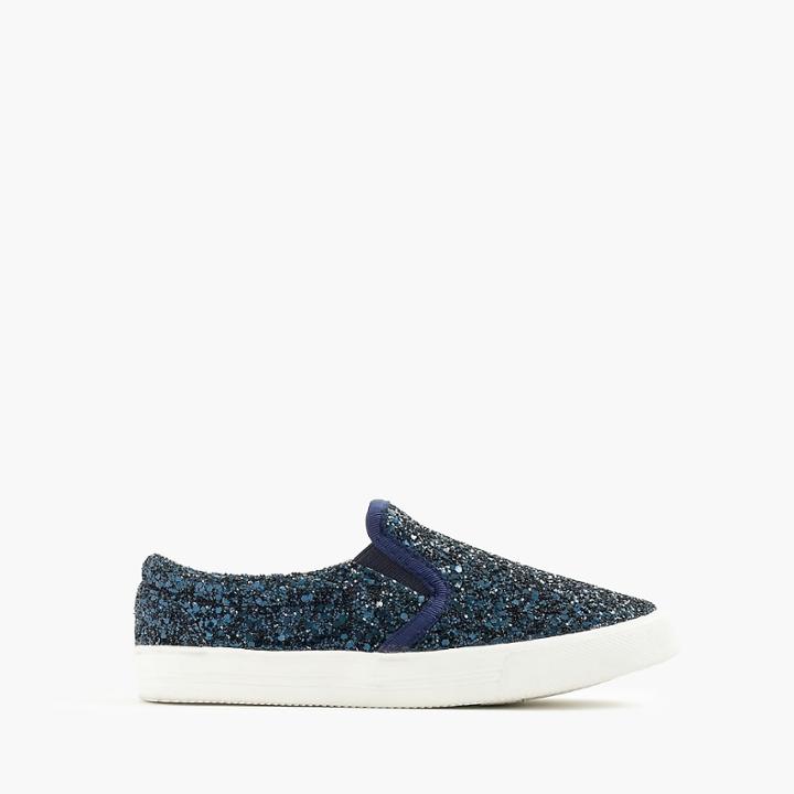 J.Crew Girls' slide sneakers in glitter