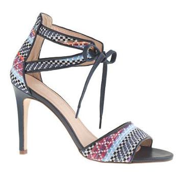 J.Crew Collection woven raffia tie-front high-heel sandals