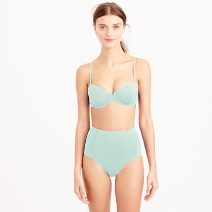 J.Crew Scalloped underwire bikini top in Italian matte