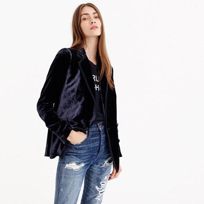 J.Crew Collection double-breasted velvet blazer