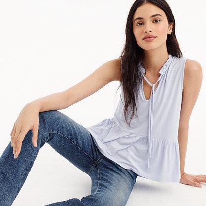 J.Crew Ruffle-trimmed tie-front top