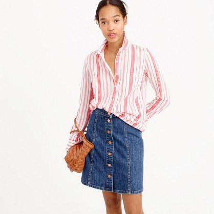 J.Crew Tall classic popover shirt in striped cotton gauze