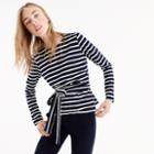 J.Crew Striped belted crossback top