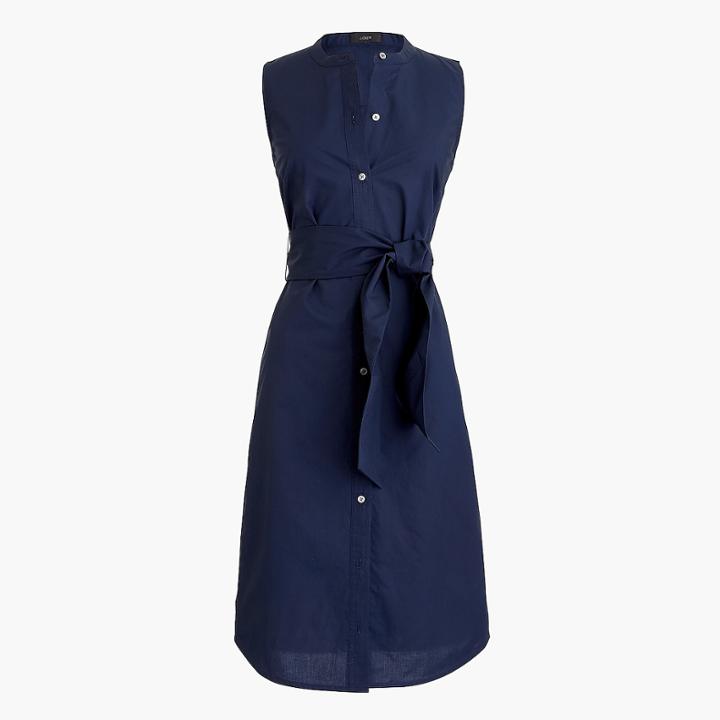 J.Crew Sleeveless shirtdress in cotton poplin