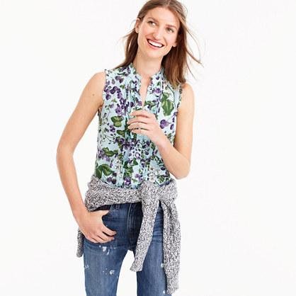 J.Crew Tuxedo-pleated top in Ratti® morning floral print
