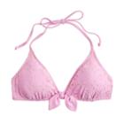 J.Crew Tie-front halter bikini top in laser-cut eyelet