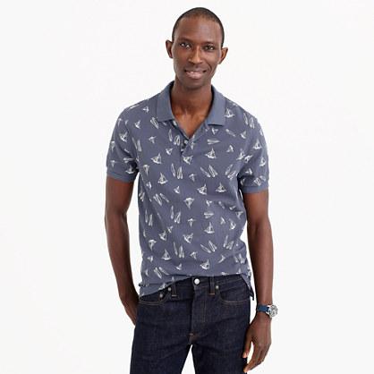 J.Crew Classic piqué polo shirt in sailboat pattern