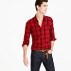 J.Crew Midweight flannel shirt in holiday red plaid