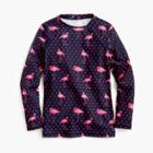 J.Crew Girls' rash guard in flamingo dots