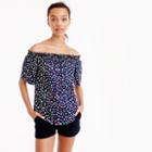 J.Crew Off-the-shoulder top in Ratti® Happy Cat print