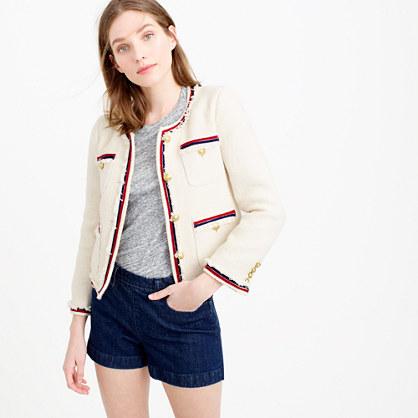 J.Crew Petite fringy tweed jacket