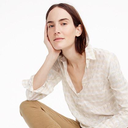 J.Crew Popover shirt in metallic cotton voile