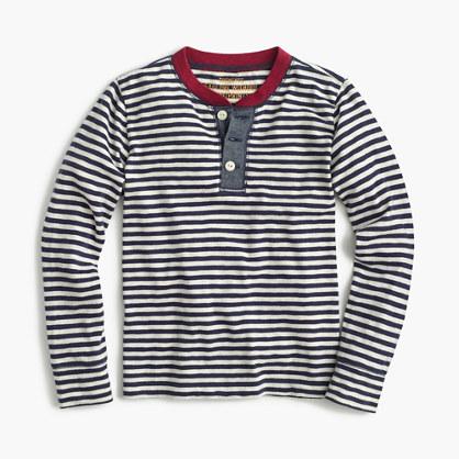J.Crew Boys' long-sleeve striped ringer henley T-shirt