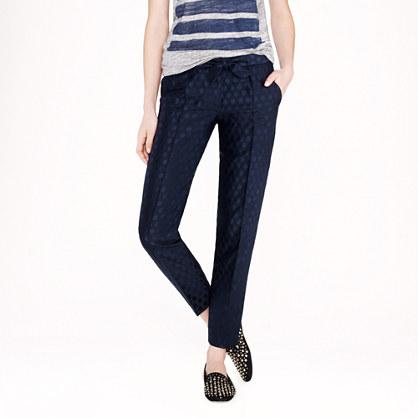 J.Crew Collection drawstring café capri in jacquard dot