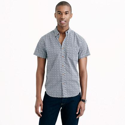 J.Crew Secret Wash short-sleeve shirt in dark navy floral