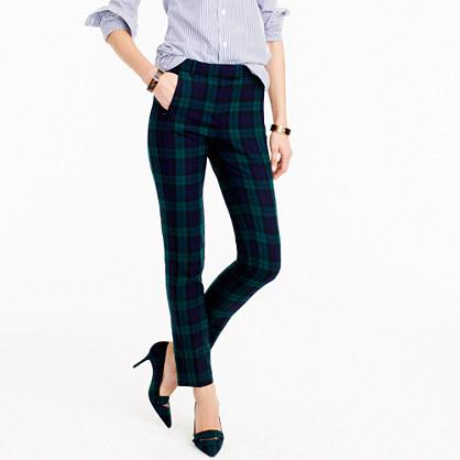 J.Crew Petite cropped Maddie pant in Black Watch two-way stretch wool