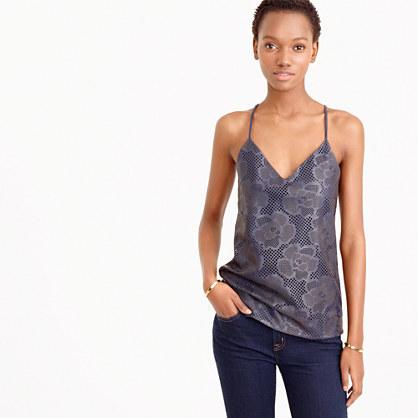 J.Crew Collection Carrie cami in laser-cut leather