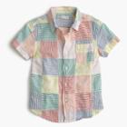 J.Crew Boys' short-sleeve shirt in patchwork seersucker