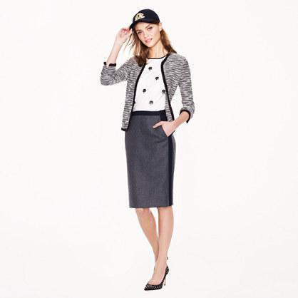 J.Crew No. 2 pencil skirt in tipped double-serge wool
