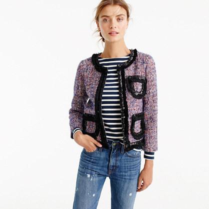 J.Crew Tweed lady jacket with sparkly trim
