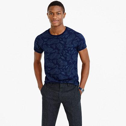 J.Crew Wallace & Barnes paisley indigo T-shirt