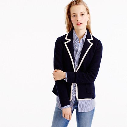 J.Crew Tipped sweater blazer in merino wool