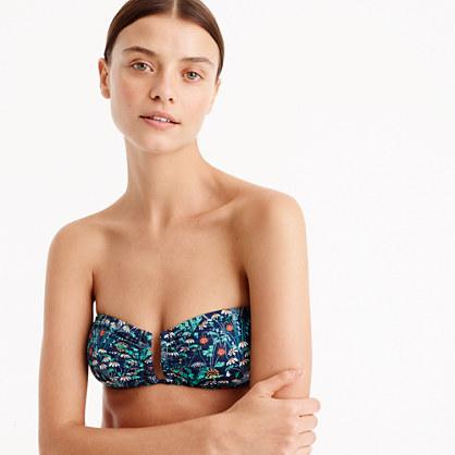 J.Crew U-front bandeau bikini top in Liberty&reg; alpine pasture