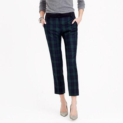 J.Crew Tall Black Watch tuxedo pant