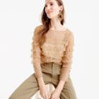 J.Crew Collection tulle top with embroidered polka dots