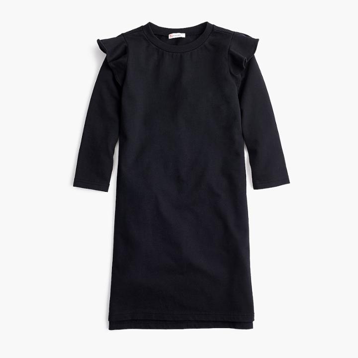 J.Crew Girls' ruffle-trimmed long-sleeve dress