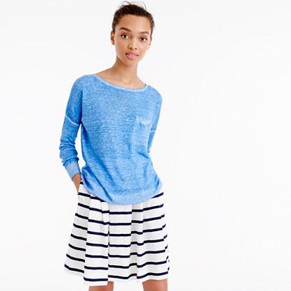 J.Crew Cool-dyed linen pocket crewneck sweater