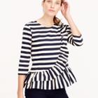 J.Crew Asymetrical striped ruffle top