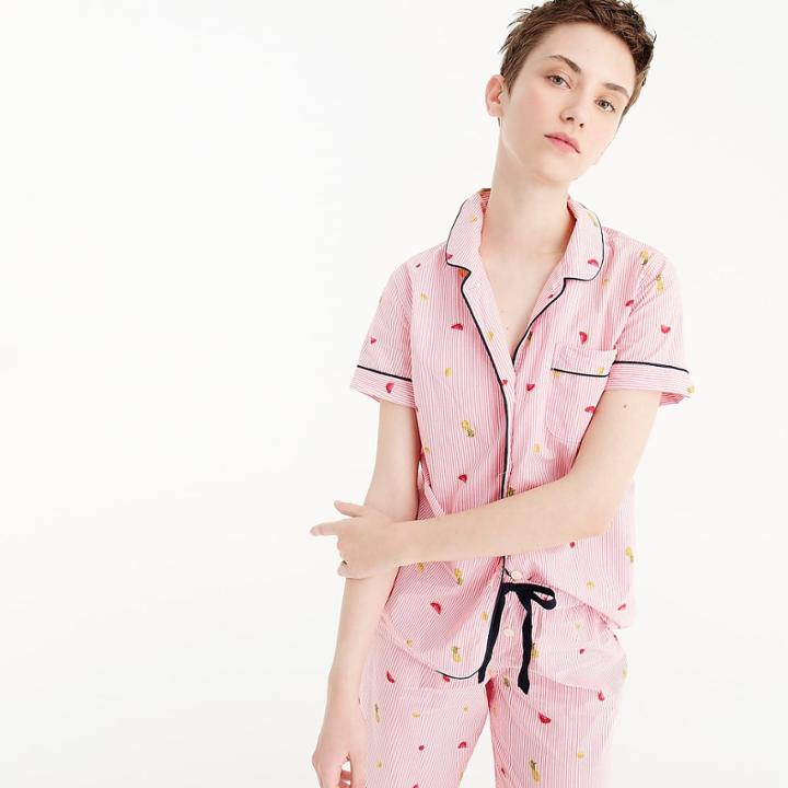 J.Crew Tipped pajama top in fruit salad