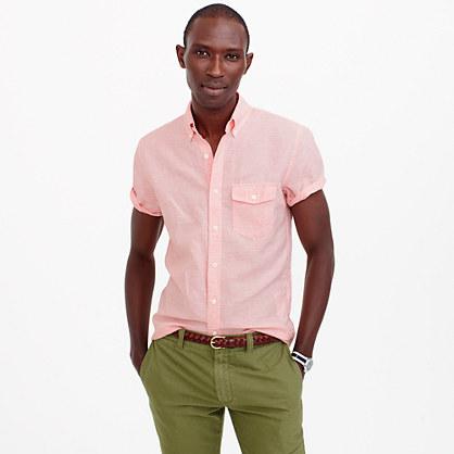 J.Crew Short-sleeve shirt in striped cotton-linen