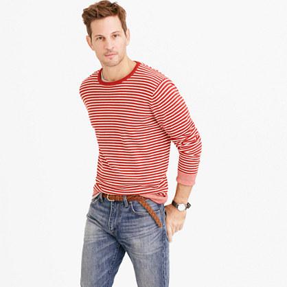 J.Crew Cotton crewneck sweater in red stripe