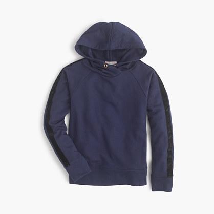 J.Crew Grils' sparkle-stripe popover hoodie
