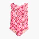 J.Crew Girls' flutter-sleeve one-piece swimsuit in hearts