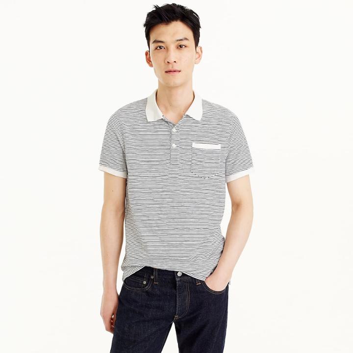 J.Crew Slub cotton jersey polo in microstripe